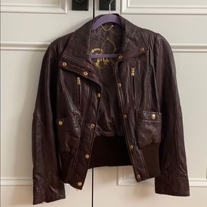 Like new Brown Guess GIII medium leather jacket